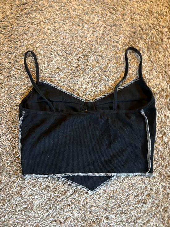 SHEIN Black Ribbed Contrast-Stitch Cami - Picture 2 of 3